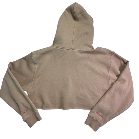 You Matter Demetrius Harmon Tan Cropped Hoodie Embroidered Mental Health L - Picture 2 of 12